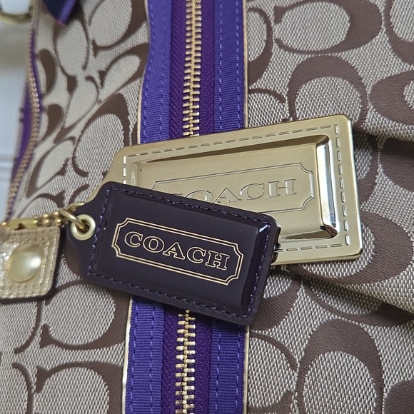 Coach RARE Poppy Signature Applique Tartan Multi Limited Edition Glam Tote - Picture 16 of 16